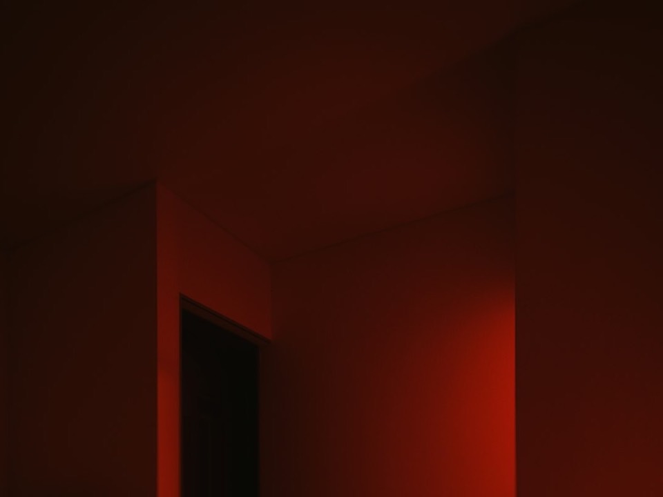 A room lit red