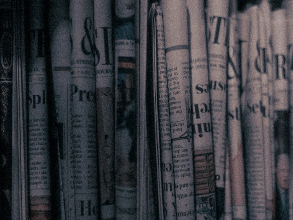 Rolled newspapers